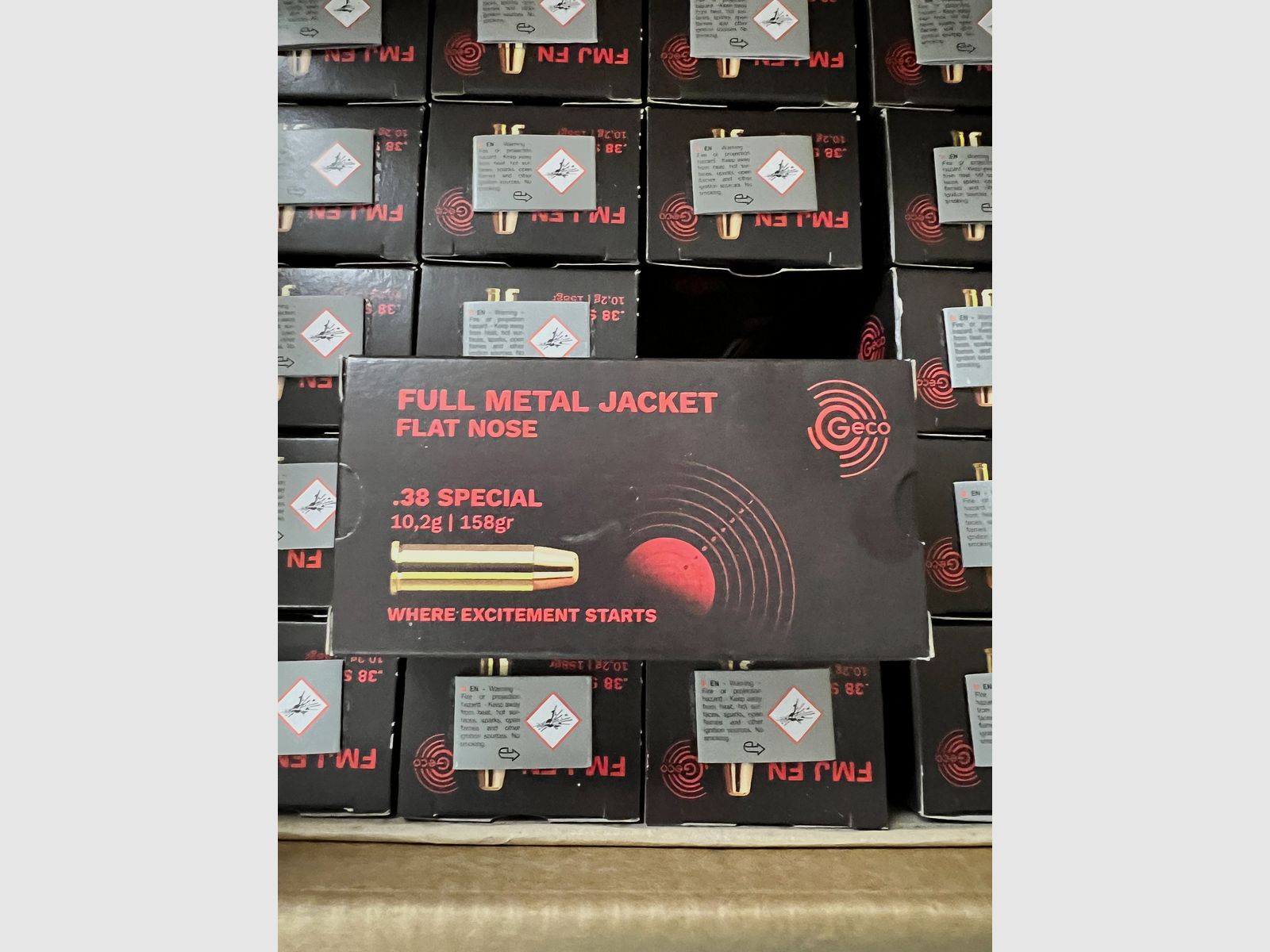 1000 Stück GECO .38 Special Vollmantel Flachkopf 10,2g/158grs..