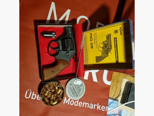 Röhm RG 59 Le Petit, 9mm, PTB 527 alte Ausführung, brüniert, zzgl. 50 Patronen