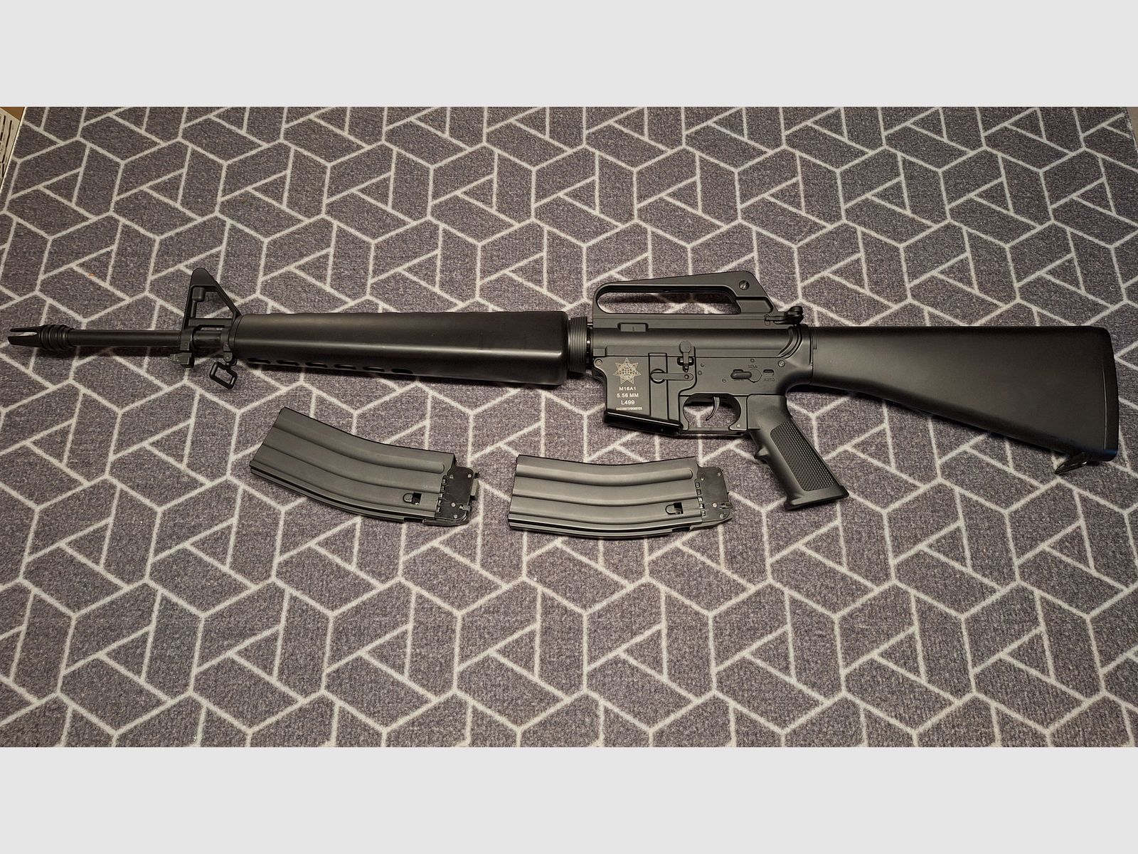 M16A1 VN Vietnam fusil d'assaut, métal plein, CO2 calibre 4,5BB, 2x chargeur-NEUF!