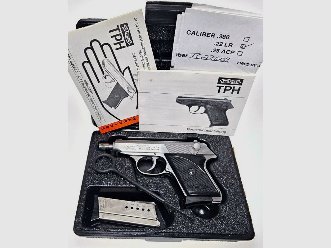 Walther INTERARMS TPH (stainless) mit Schalldämpfer