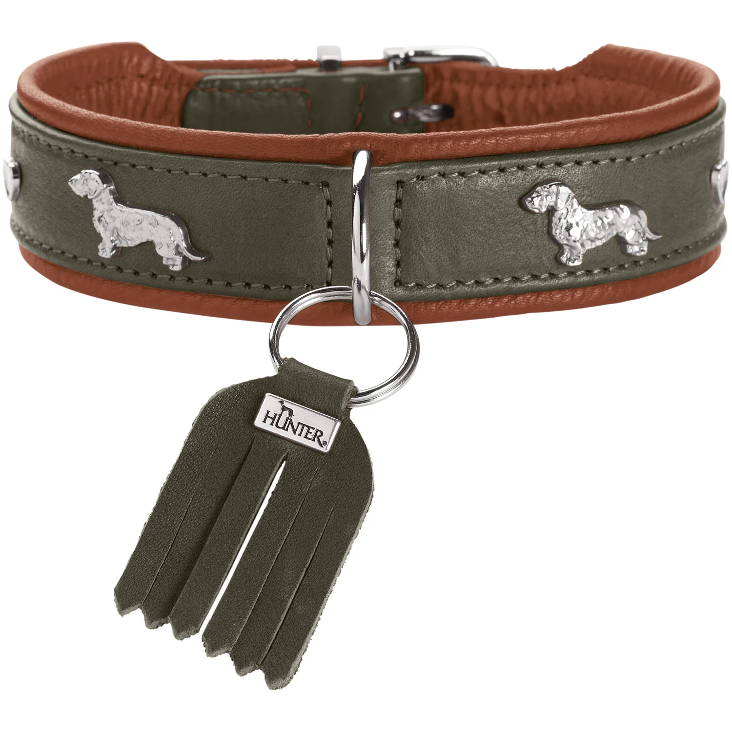 Collier Hunter Teckel Munich en Vert/Cognac, image 1 sur 6