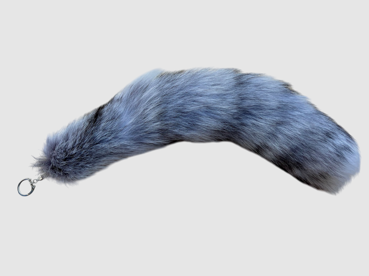 Real polar fox tail with keychain, image 1 of 3