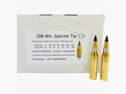 Geschoss-Manufaktur .308Win Splinter Tip 7,8g/120grs