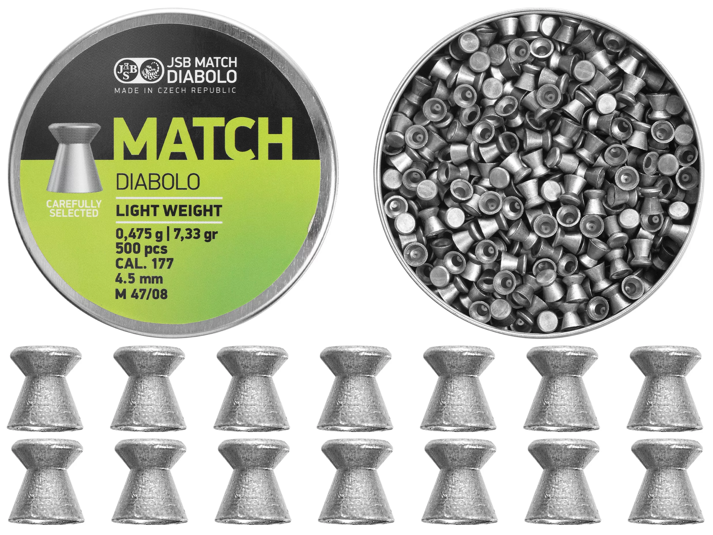 Śrut 4,5 mm Diabolo JSB Match Light 500 szt. płaski (000005-500), billede 4 af 8