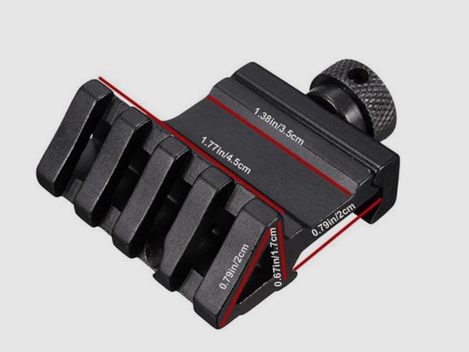 3 Stück - 45-Grad-Picatinnyschiene mit je 4 Slots