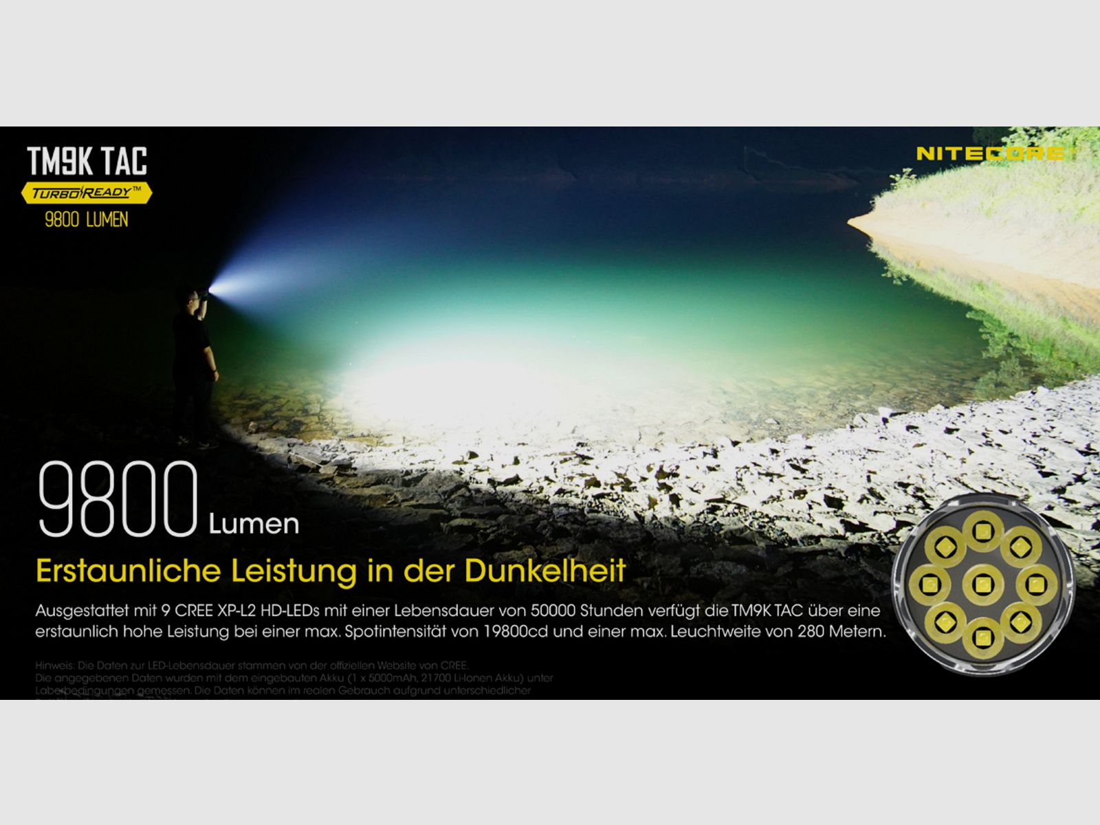 Nitecore Taschenlampe TM9K TAC 9800 Lumen