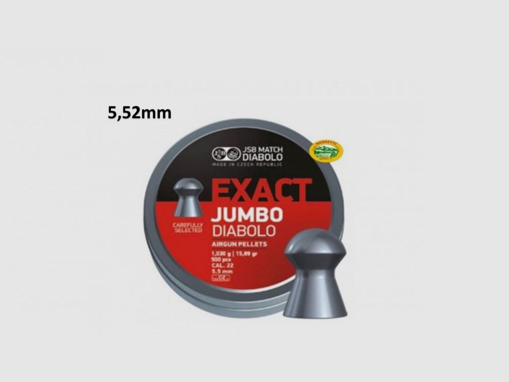 JSB Geschosse EXACT JUMBO Diabolo cal.5,52mm 1,030gr Packung 500 St.