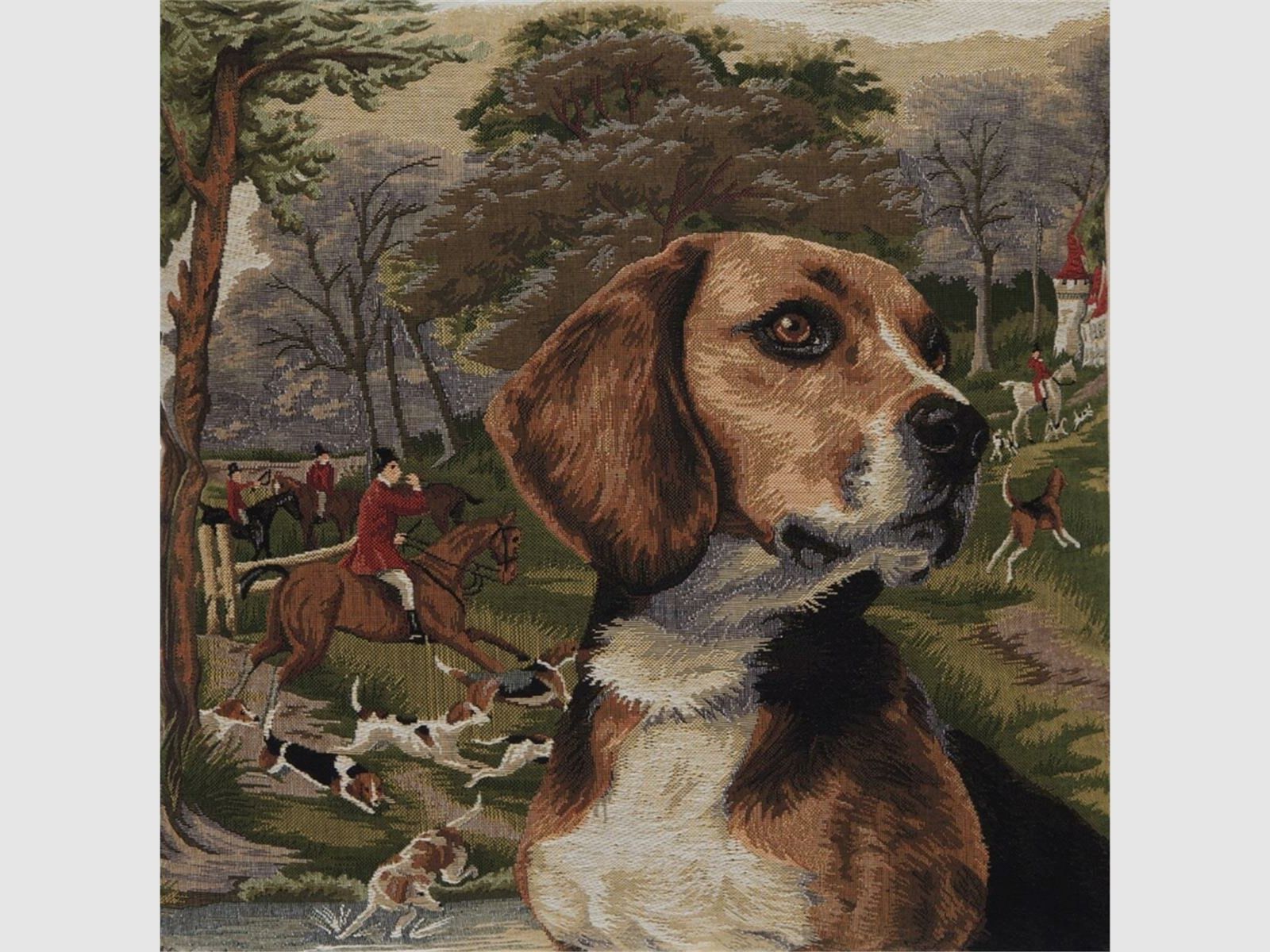 Lovergreen Kissen Motiv Kissen Beagle - Portrt whrend der Jagd