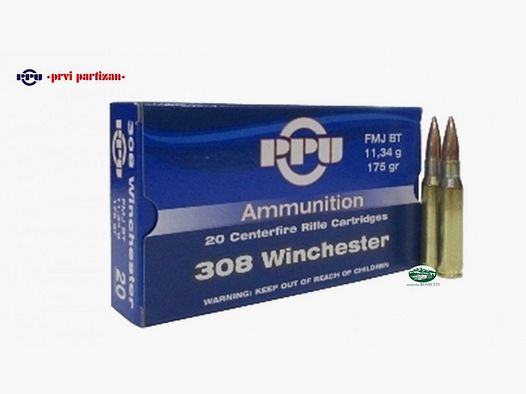 PPU PRVI PARTIZAN Munitie kal.308 win FMJ BT 175gr.