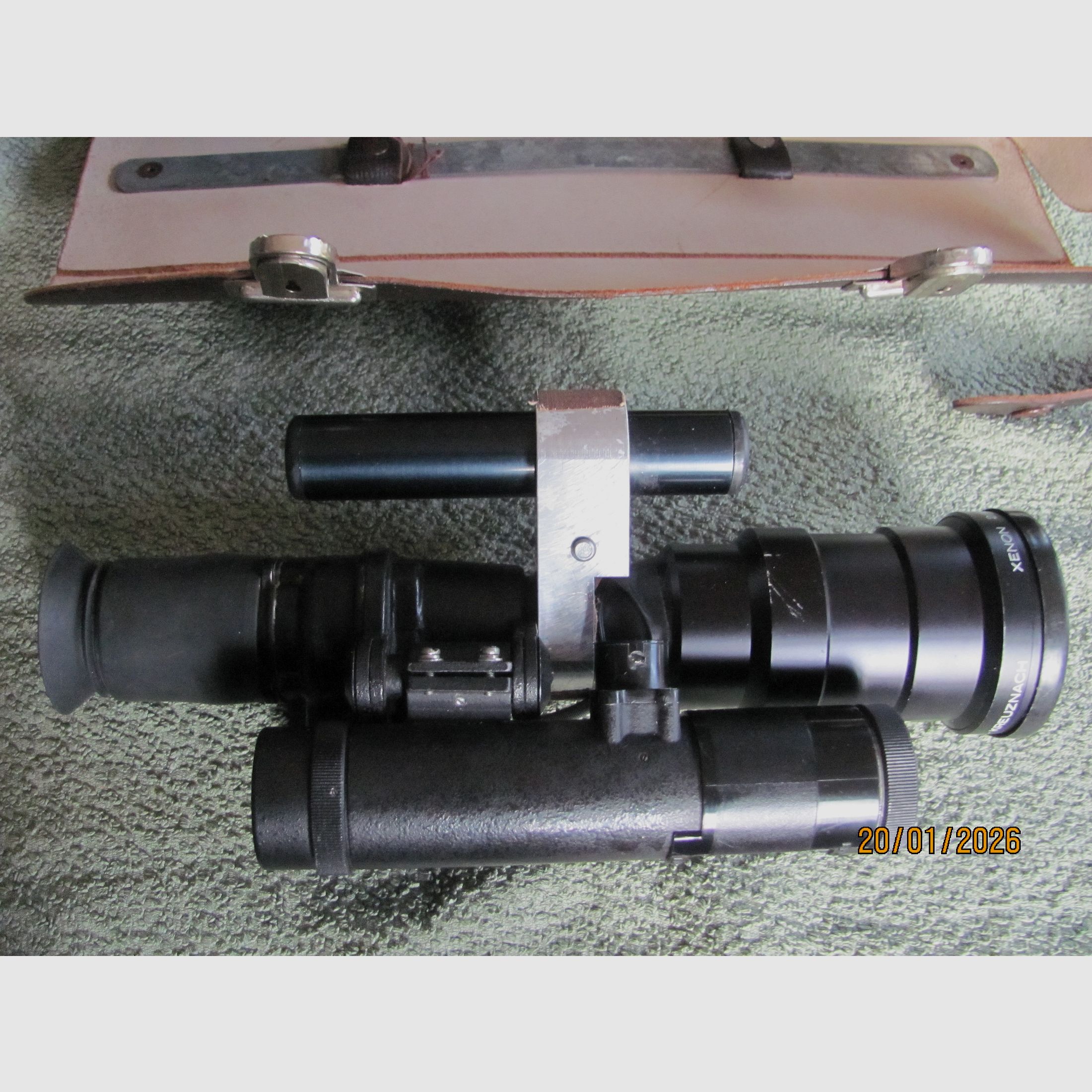 Nachtzicht ZF Schneider Kreuznach Xenon 2/120 met leren koffer - DEFECT voor onderdelen