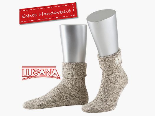 Lusana Umschlagsocke mit gesticktem Edelweiss