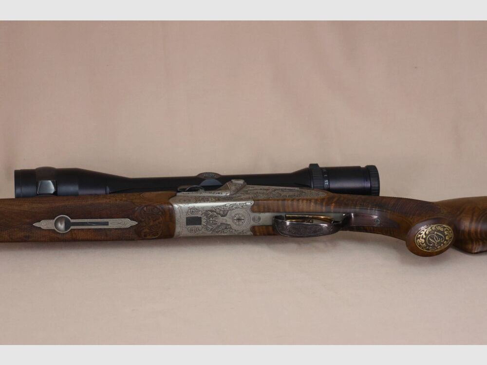 Heym 35 double rifle // side lock // left-handed stock // Fortner