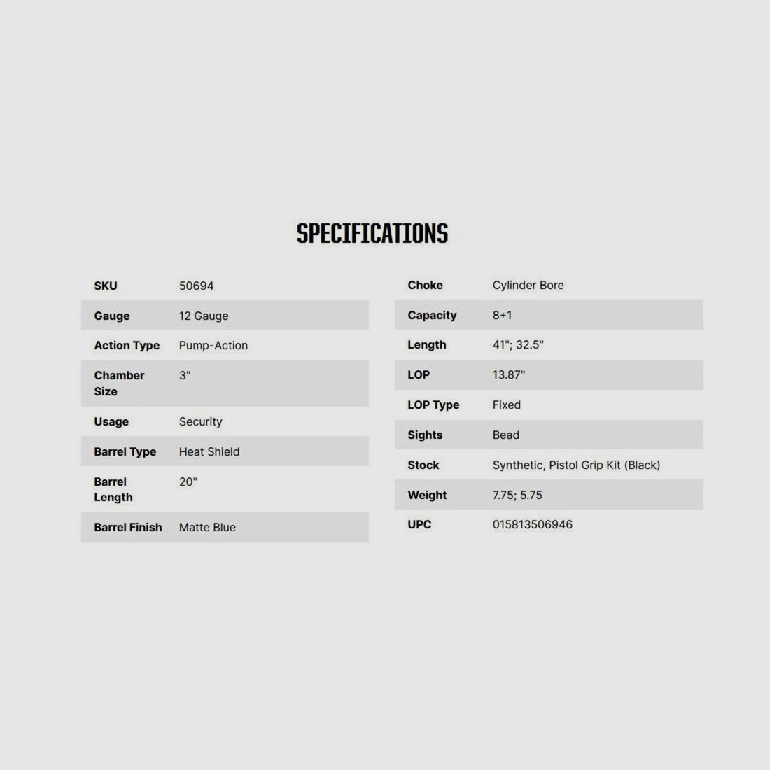 Mossberg 590 Persuader 9-Tiros 20" (20 pulgadas) 12/76
