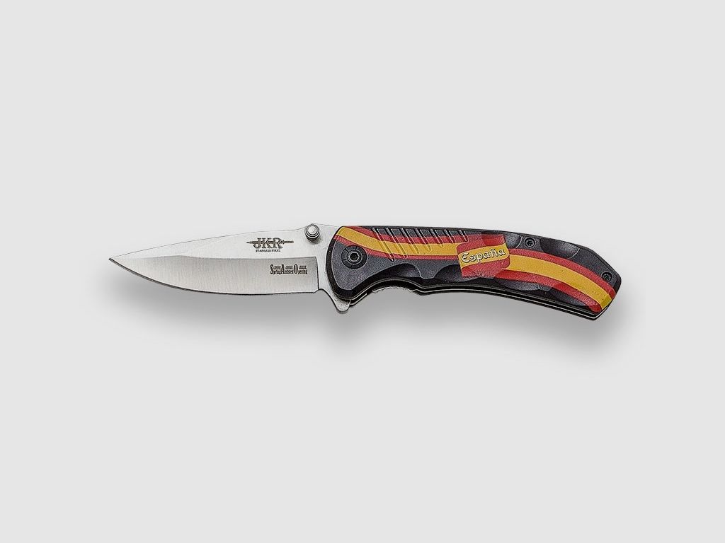 MESSER JKR ALUMINIUMGRIFF DEKORIERTE SPANISCHE FLAGGE