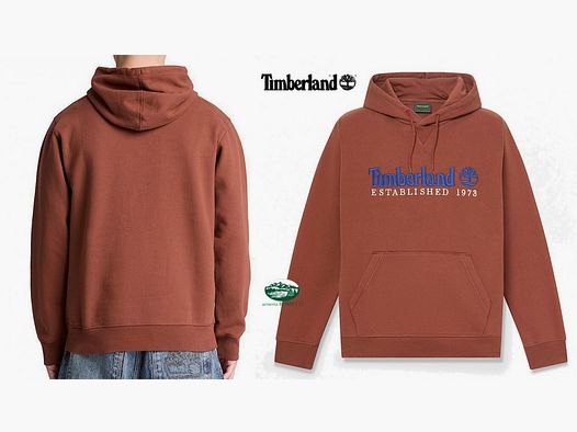 TIMBERLAND Sweatshirt with Logo Established 1973 embroidered in vintage burgundy