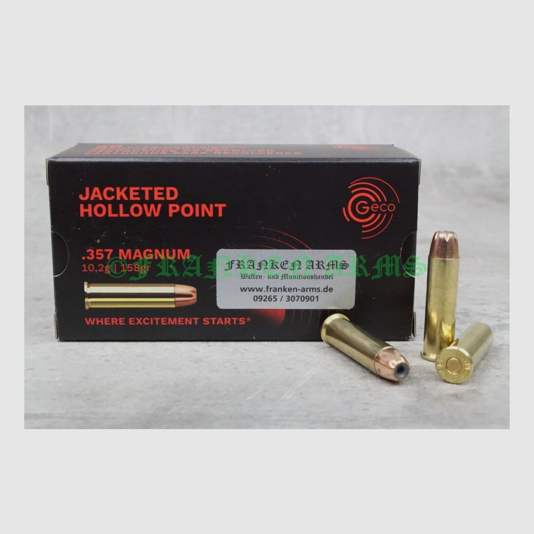 GECO .357 Mag. JHP hollow point 158gr. 10.2g 50 pieces quantity discounts