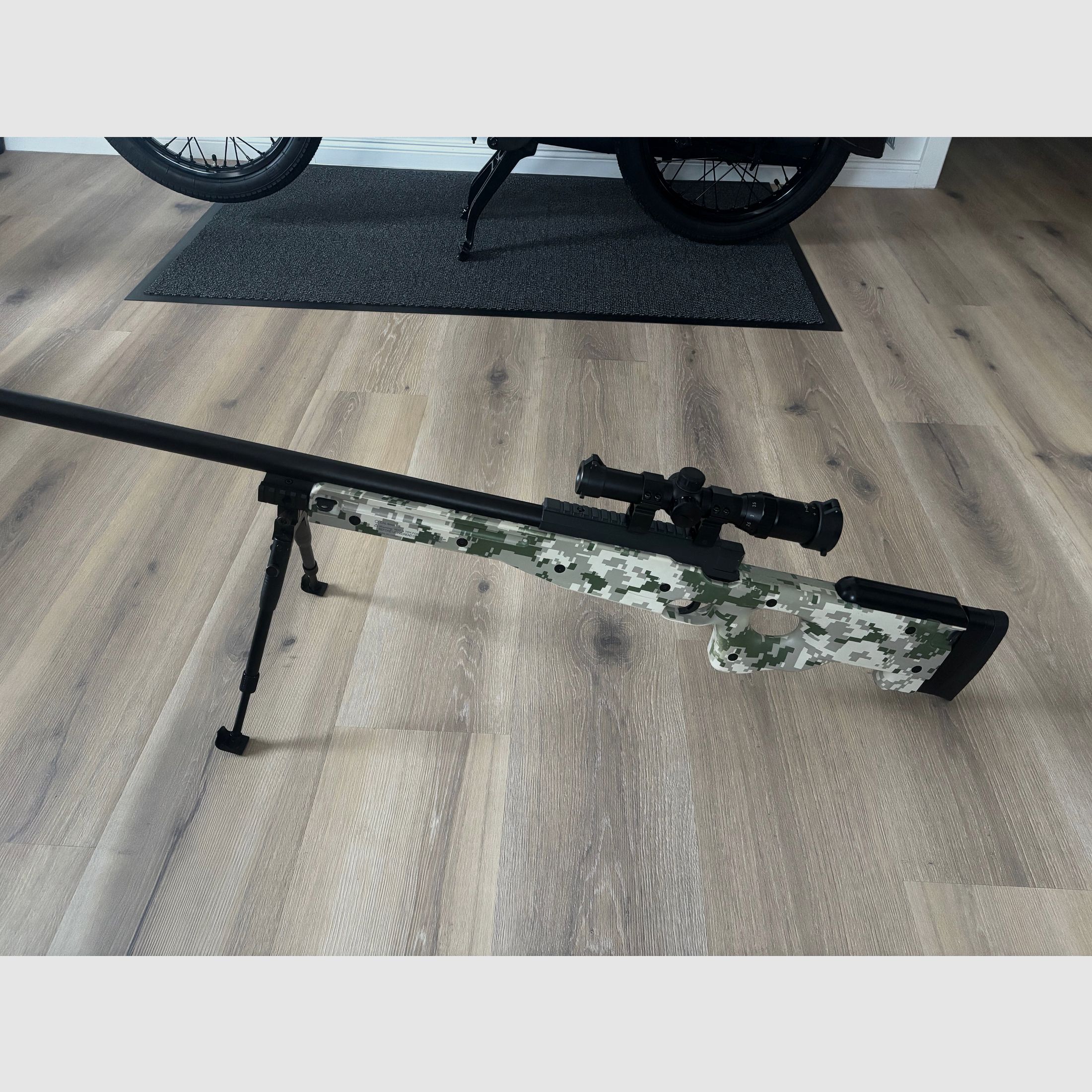 6mm sniper with scope and bipod