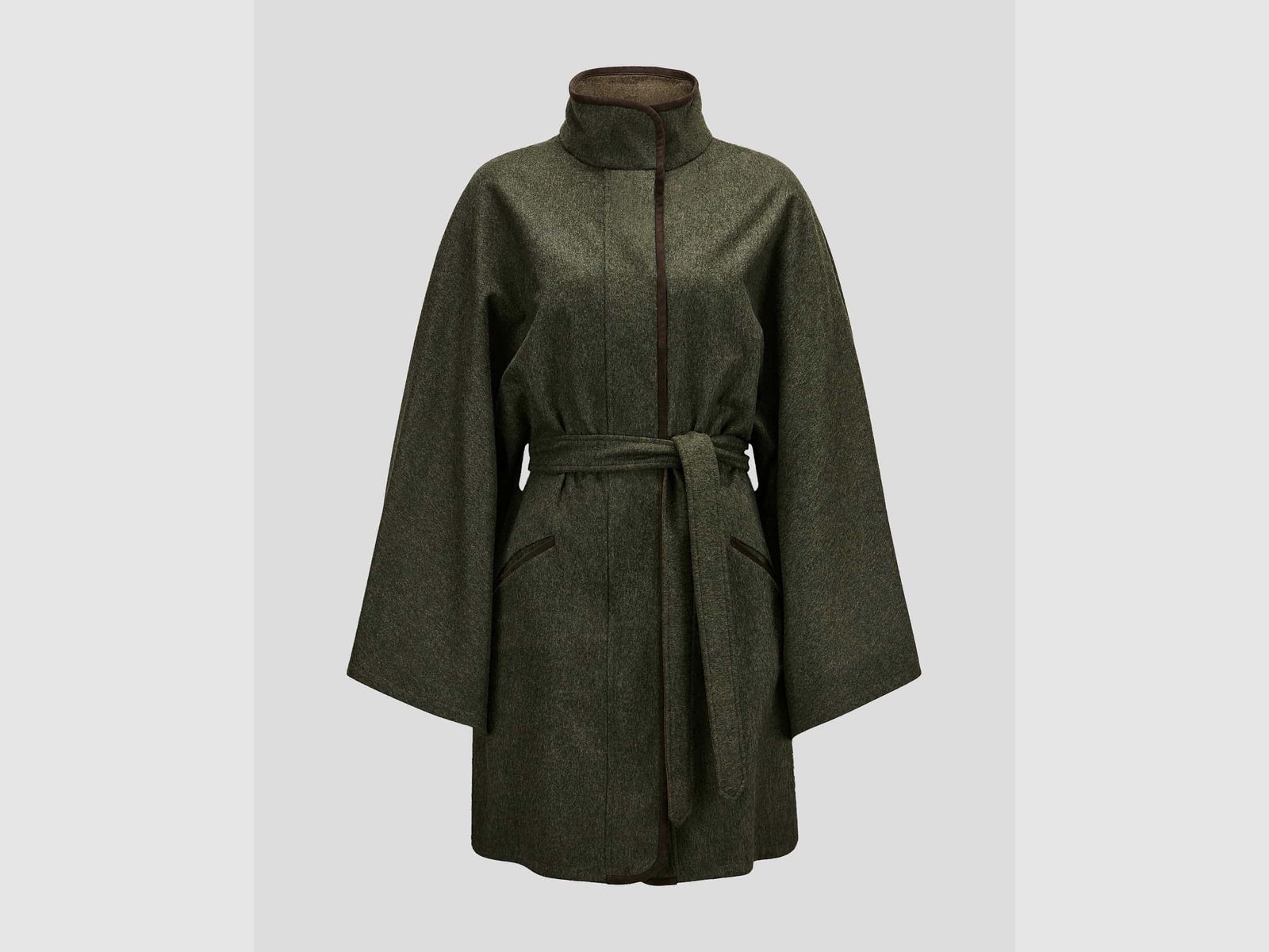 Habsburg Cape in Loden di Alpaca Kolbenturm con Coniglio di Velluto Verde, immagine 6 di 7