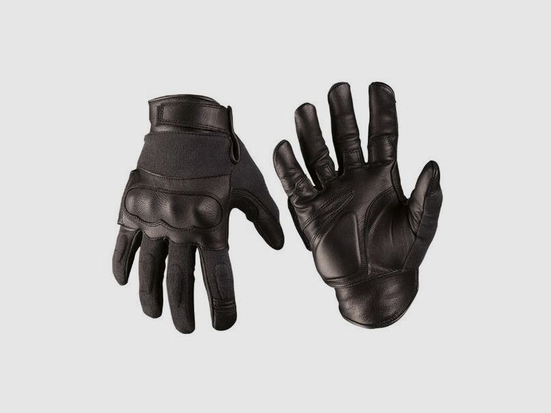 TACTICAL GLOVES LEDER/ARAMID SCHWARZ