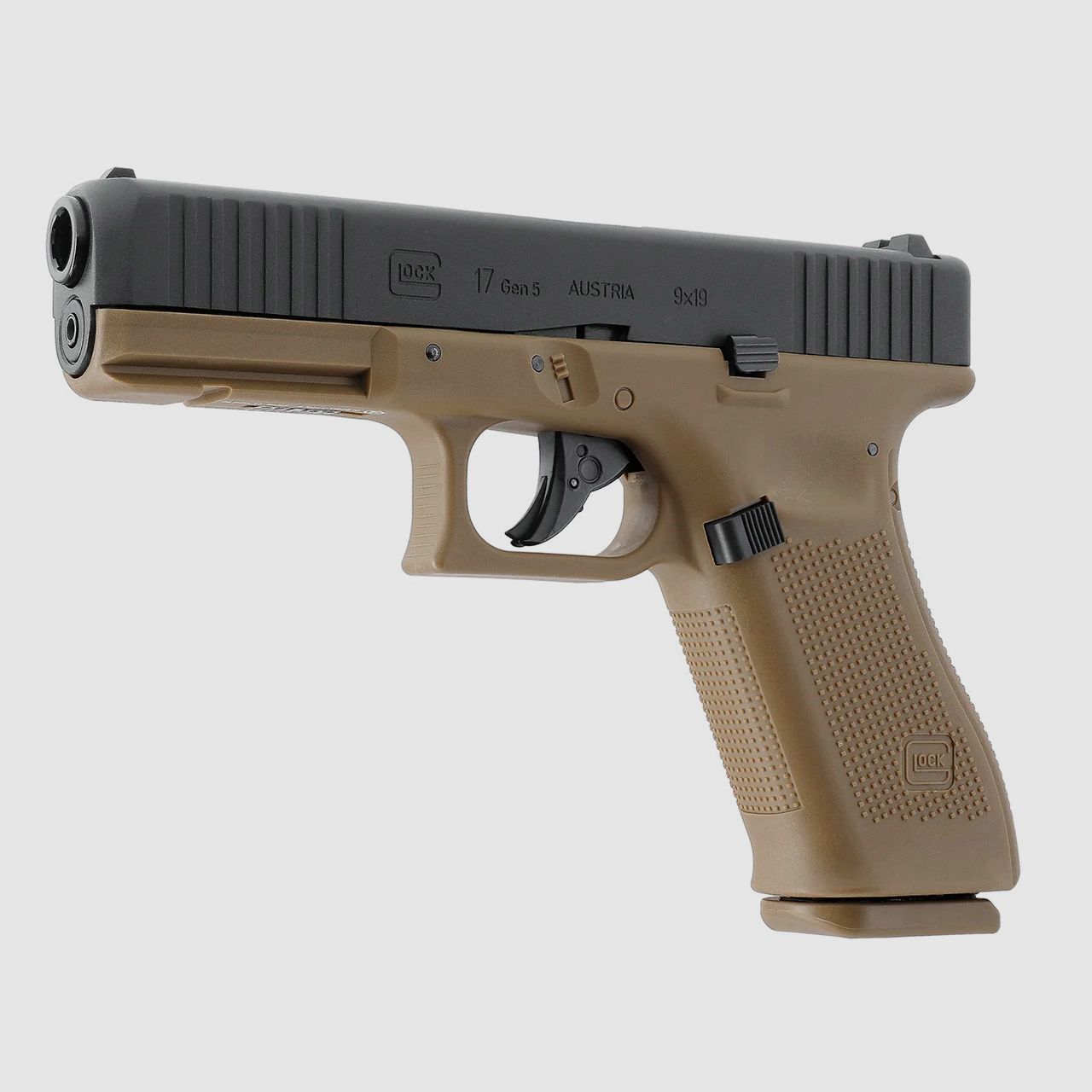 CO2 Softair Pistole Glock 17 Gen5 Coyote Blow Back Metallschlitten Kaliber 6 mm BB (P18)