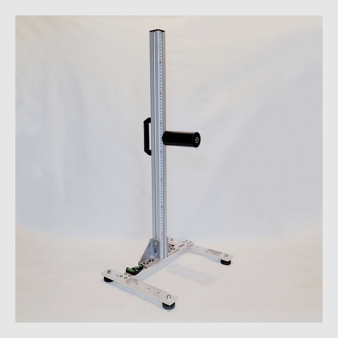 KGF Auflagestativ - Auflageständer Alu H-800-Pro mit Buchenholz-Auflage, Waage, Griff und Maßband