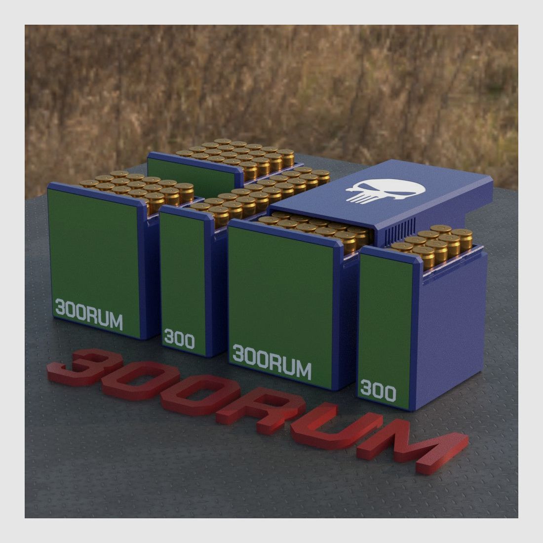 Filamelt Munitionsbox / Ammo Box .300 RUM – Patronenbox für 50 Schuss, Made in Germany