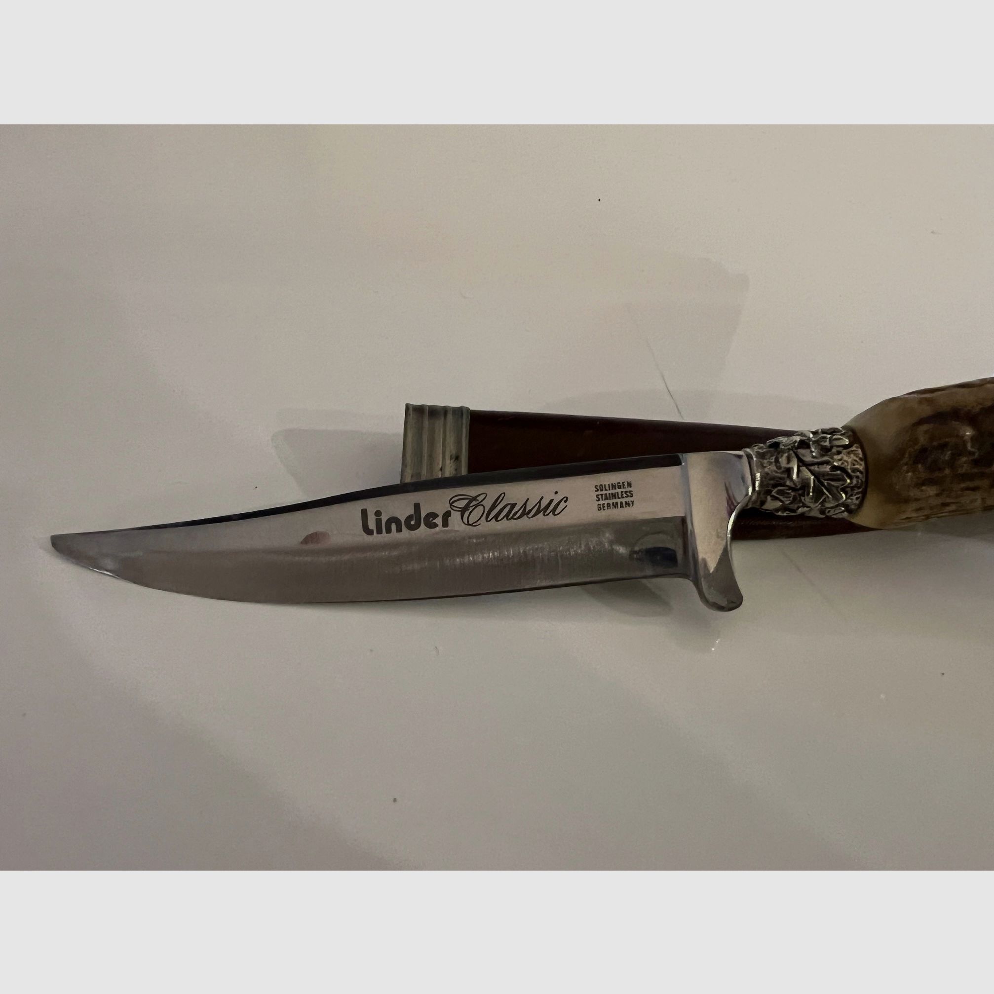 Cuchillo de caza original Linder Classic, Solingen, Alemania, pieza de colección