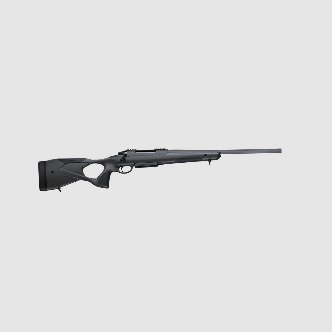 SAKO S20 HUNTER .270 Win., tungsten Cerakote, Lauflänge 20" kanneliert, Direktabzug, 5 Schuss, schwarzer Synthetikschaft mit verstellbarer Backe, ohne Visierung, MG 5/8"-24