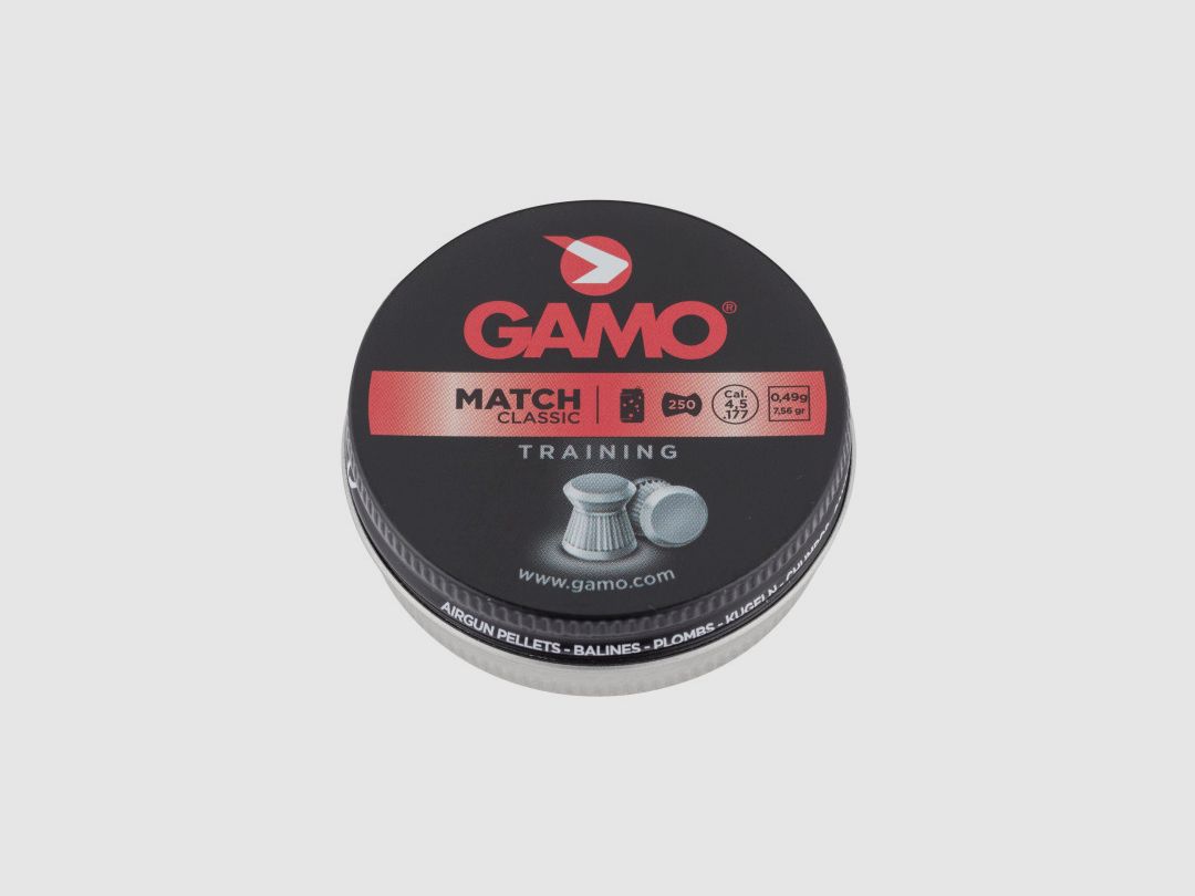 BOX OF 500 AIR RIFLE PELLETS GAMO FLAT HEAD CAL.4.5 MATCH CLASSIC TRAINING, image 2 of 3