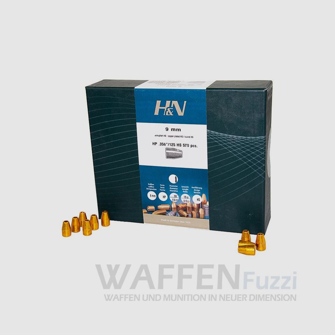 Geschosse .356 (9mm) 125grs. HP CuHS - 500 STK.