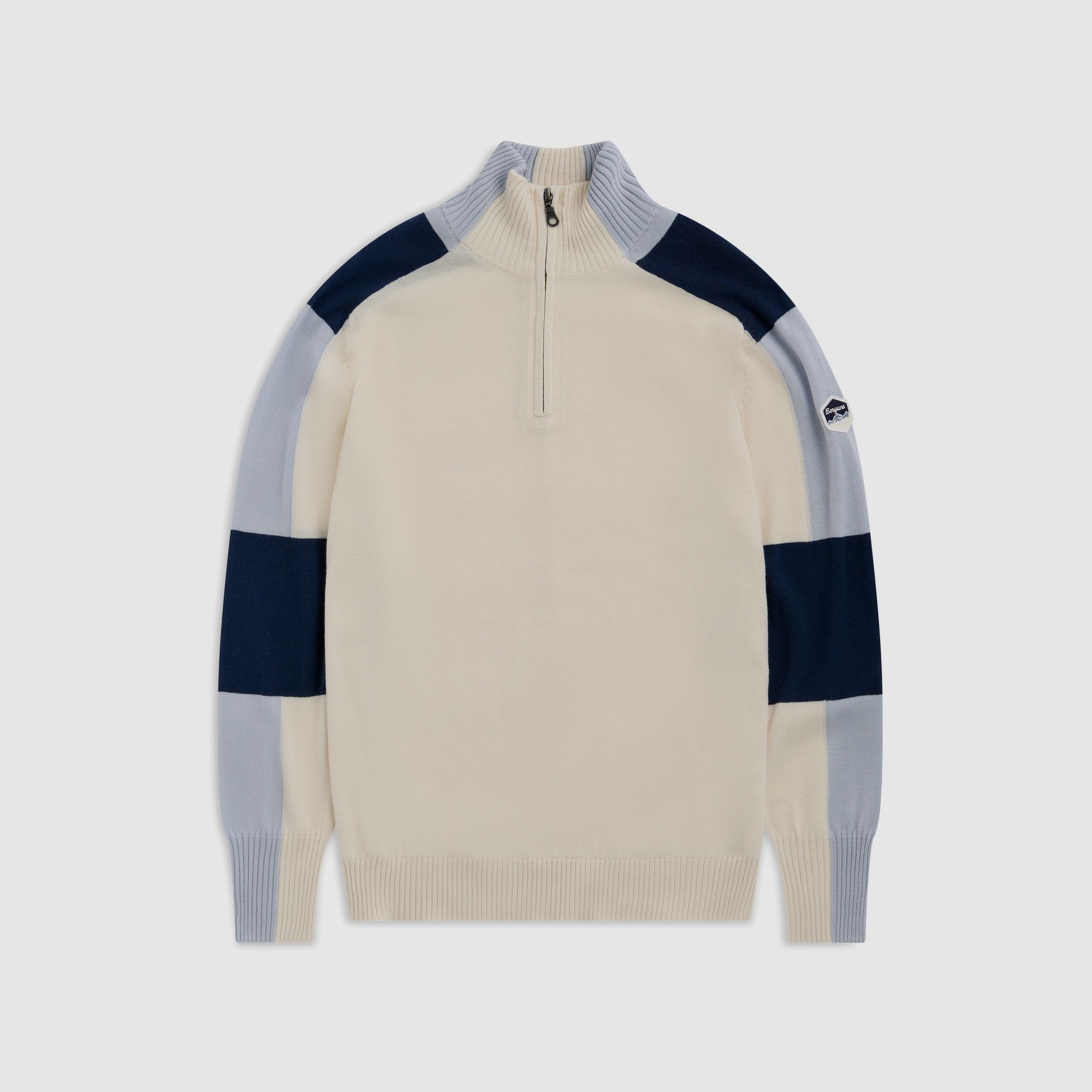 Bergans Lyderhorn Half-Zip Wool Sweater Men Cream/Navy Blue XXL