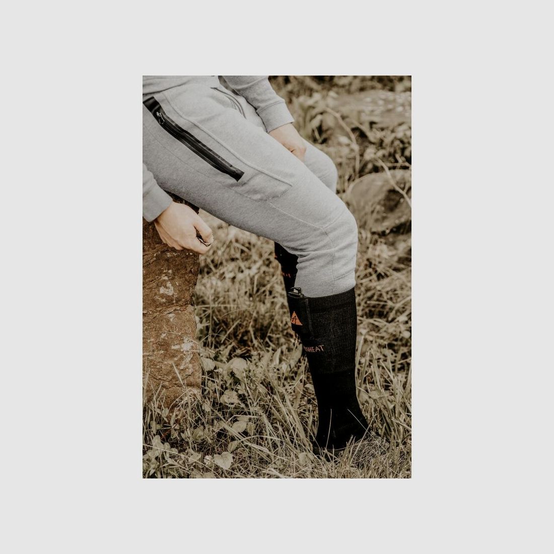 Alpenheat Beheizte Socken mit Fernbedinung Schwarz/Orange