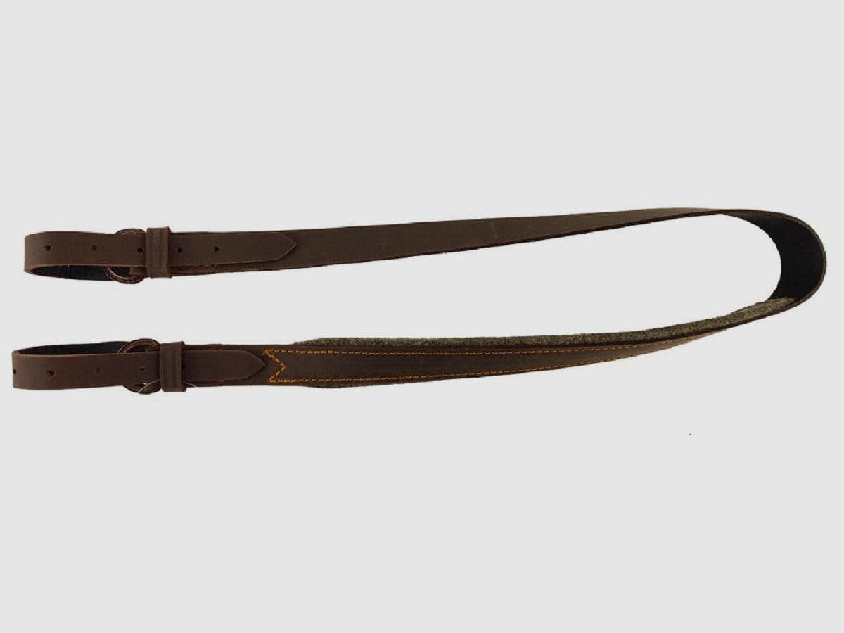 AKAH Gewehrriemen Pull-up Leder mit Wollfilz 3,5 cm