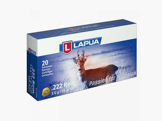 Lapua .222 Rem. 55GR TM 20 Patronen