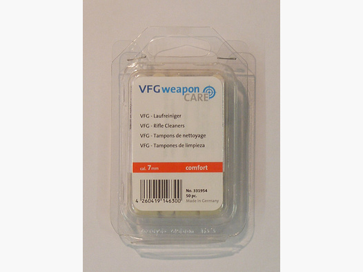 VFG Limpiador de cañones Comfort / 50 piezas Accesorios de limpieza de 7mm para armas
