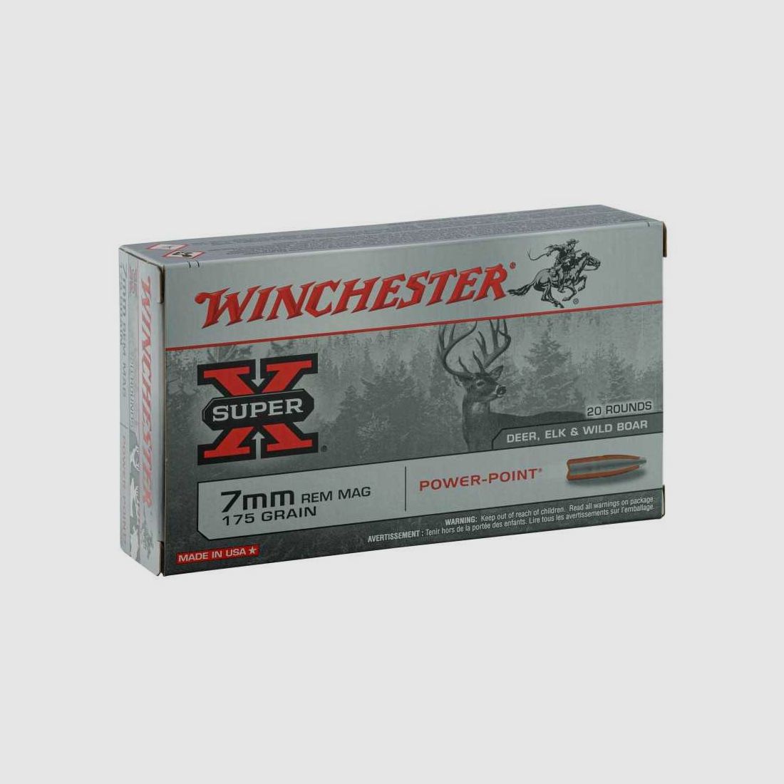Winchester Power Point 7mm Remington Magnum - 175 gr / 11,3 g, afbeelding 3 van 3