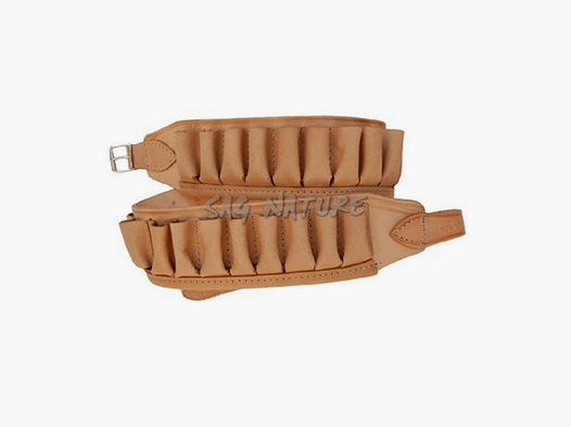 SAG NATURE – LEATHER AMMO POUCH – 30 CELLS – FOR ALL CALIBERS