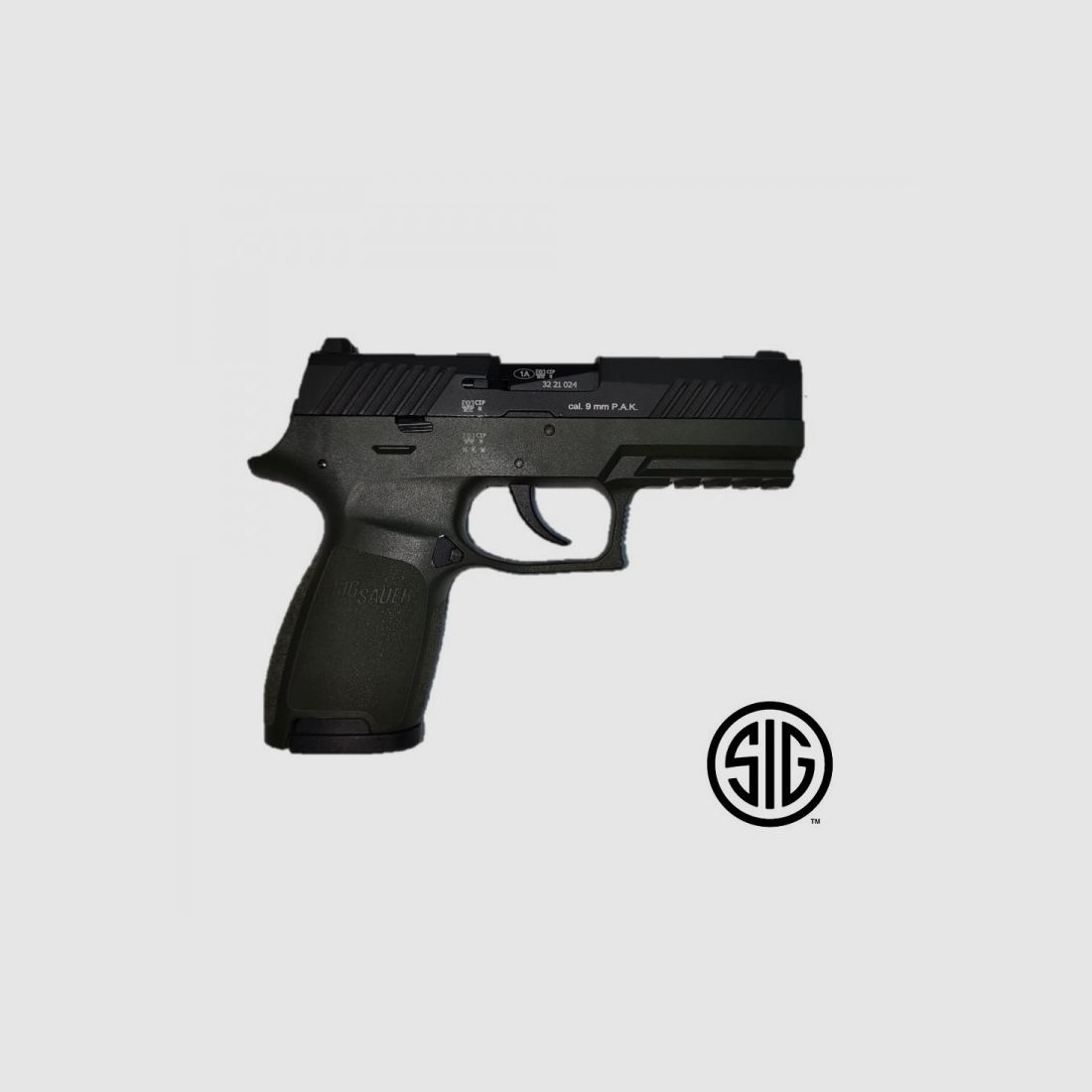 Detonator Sig Sauer P320 OD Green/Schwarz - 9 mm P.A.K., Bild 3 von 3