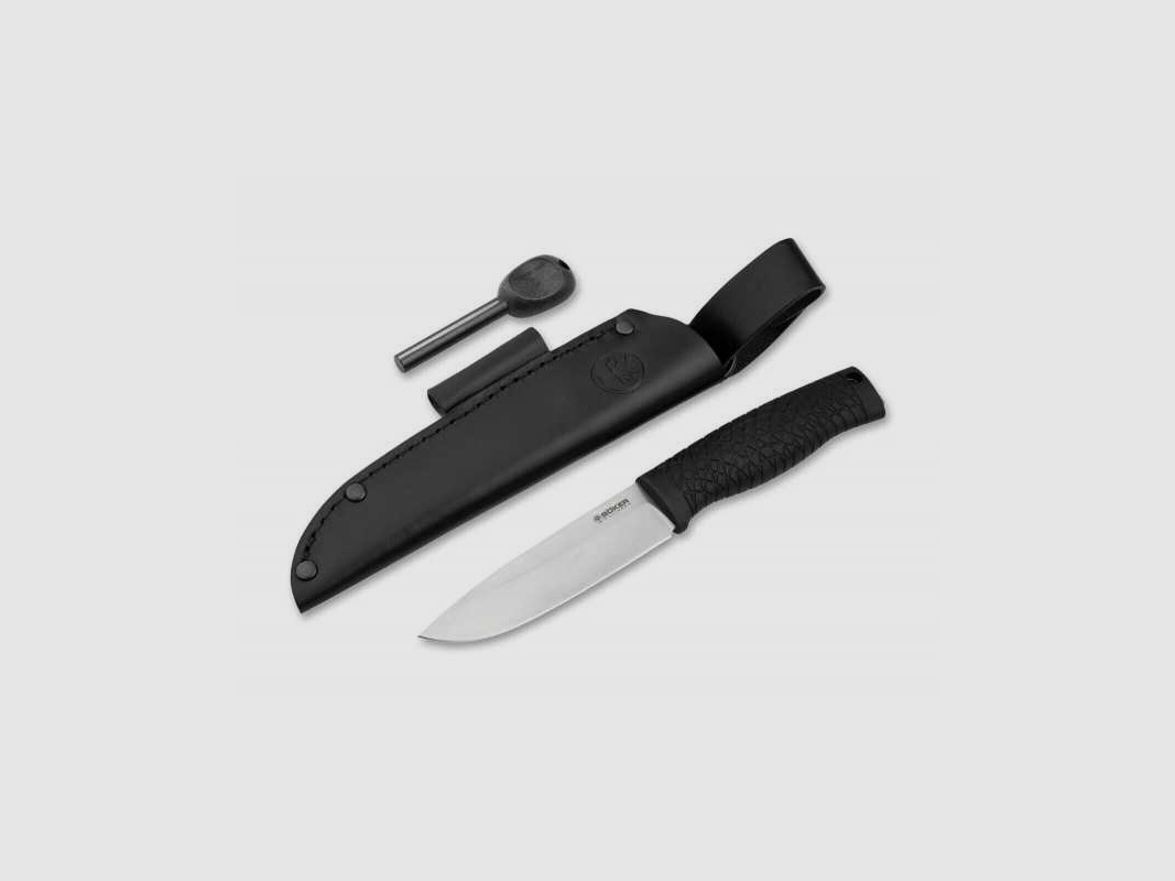 Böker Bronco Messer Lederscheide + Feuerstahl