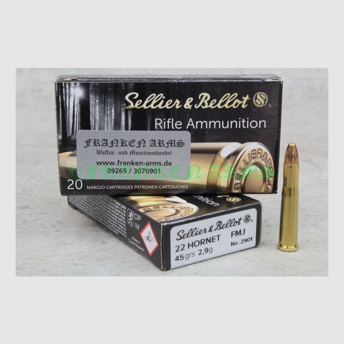 Sellier&Bellot .22 Hornet Vollmantel 45gr. 2,9g 20Stück