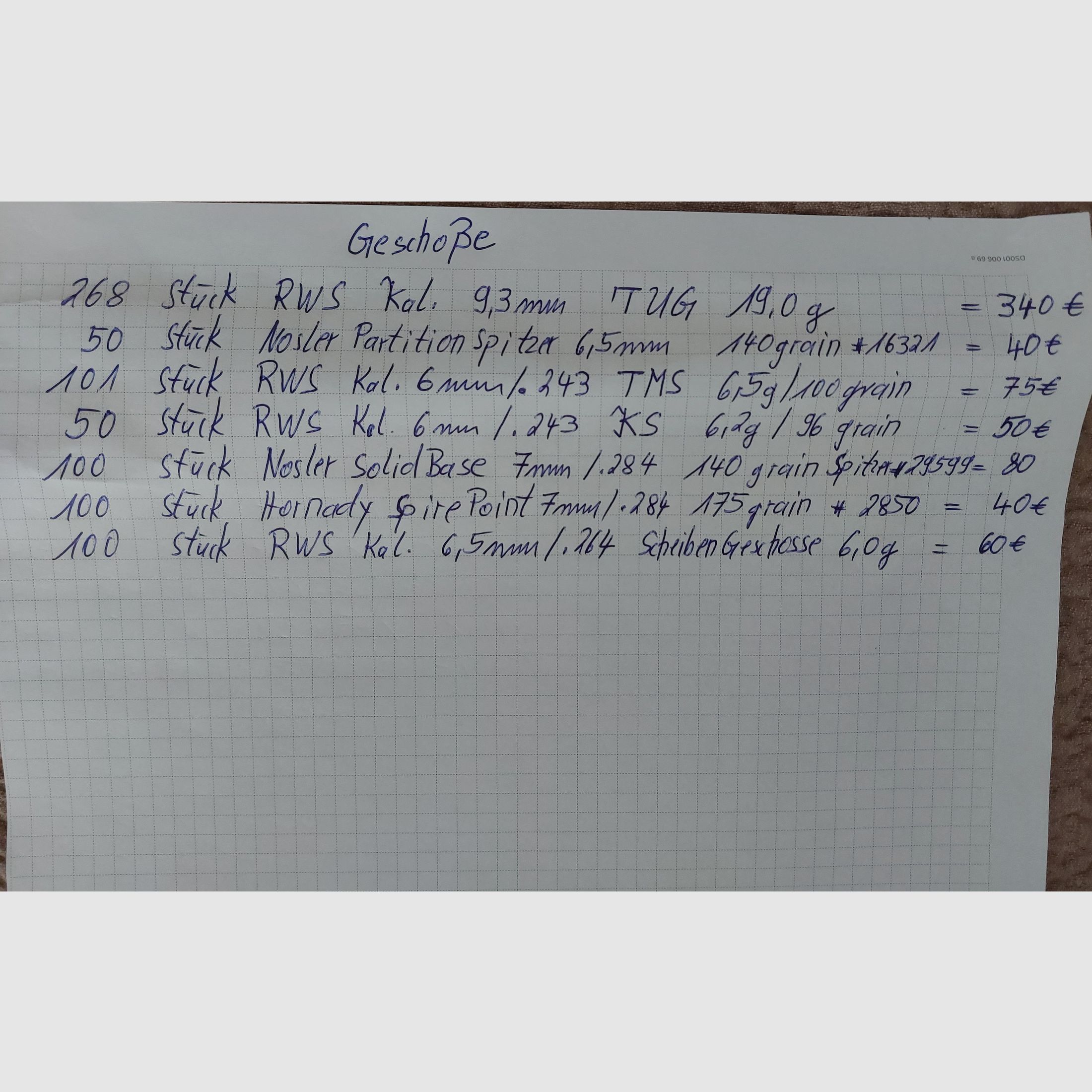 Diverse munitie van verschillende fabrikanten.