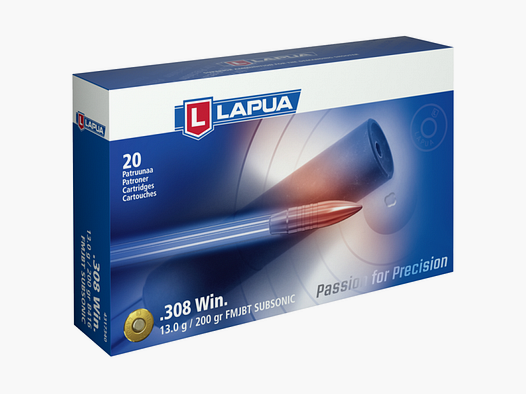 .308 Win Lapua FMJBT 200gr Subsonic VE20