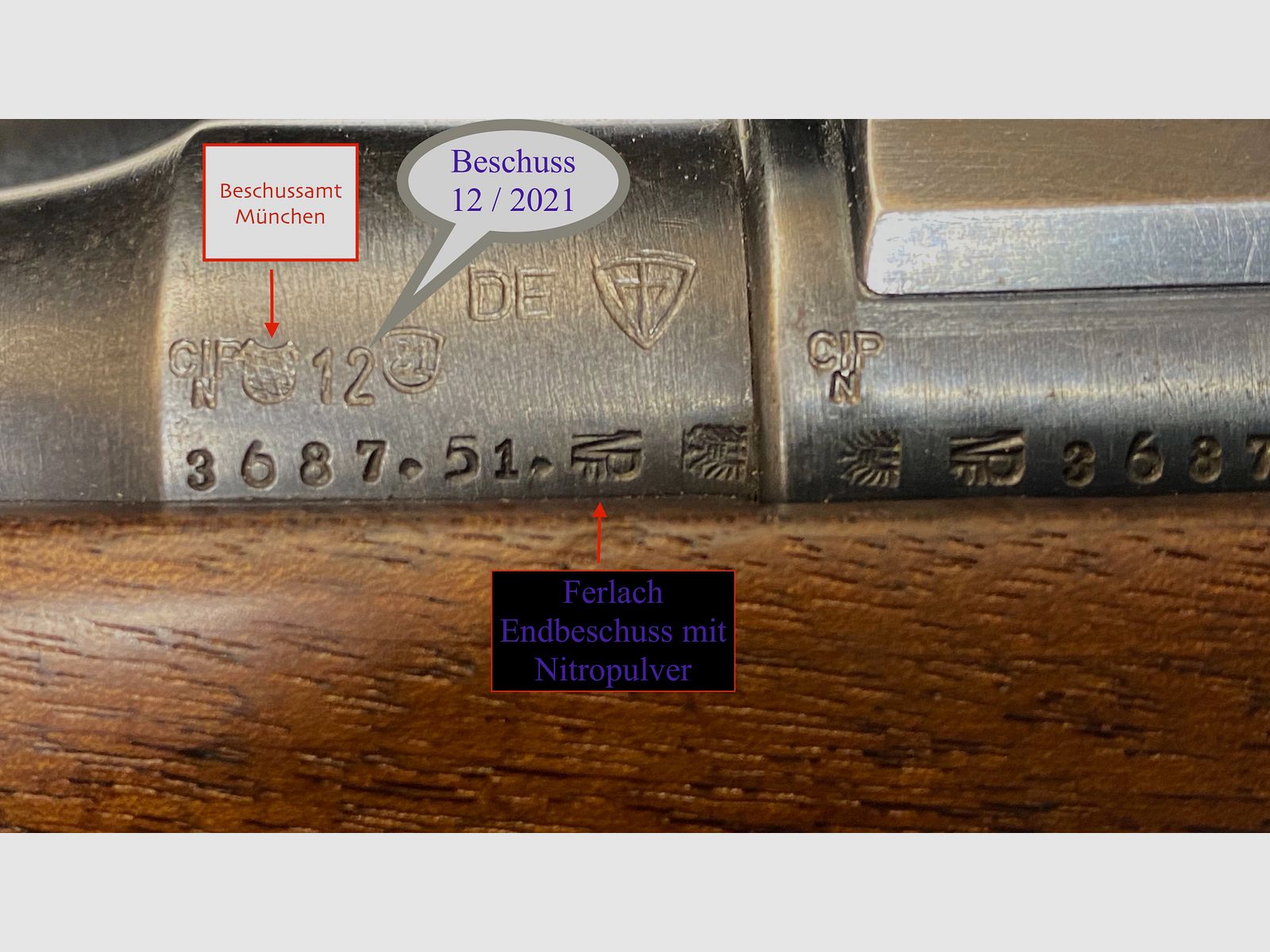  Ferlacher Repetierbüchse  8x57 IS, Repetiergewehr mit Mündungsgewinde für Schalldämpfer, Zielfernrohr 8x56, Neubeschuss 2021