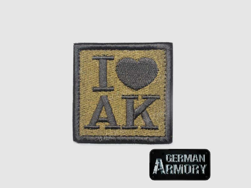 I love AK 47 AK 74 AKM Patch Aufnähmer Button Tactical tacticool Motivation Airsoft Paintball