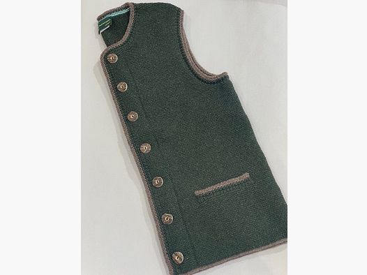 Classic Men's Knit Vest made of Merino Wool in Green/Beige