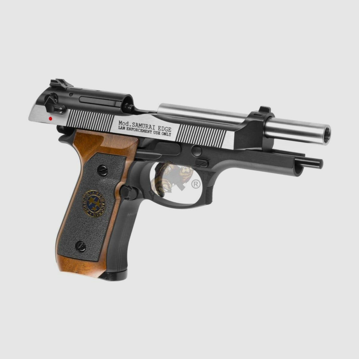 M92 Mod. Samurai Edge Bicolor Volledig Metaal (Zwart/Zilver/Hout) Airsoft -F-