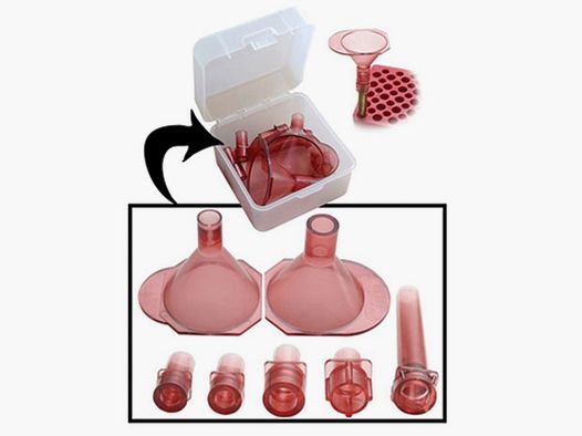 Juego de embudos para pólvora MTM AF7 rojo para .17 - .45