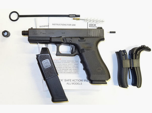 Glock	 Pistole Glock 17 Gen4 mit Gewindelauf M13,5x1 im Kaliber 9mm Para ( 9x19 ) Inkl. Zubehö