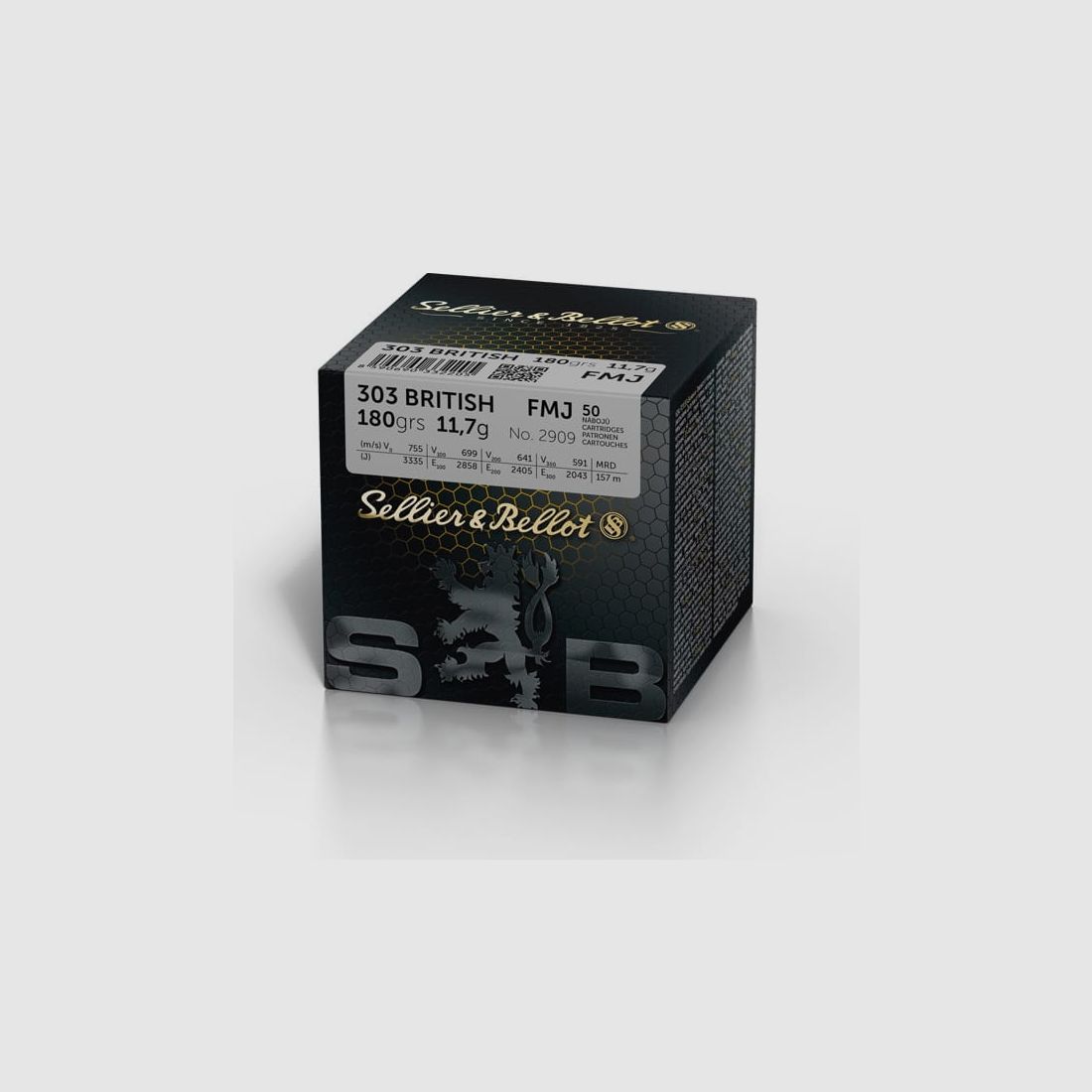 Munición Sellier&Bellot cal. 303 British FMJ, 11,7 g / 180 gr, caja de 50 unidades