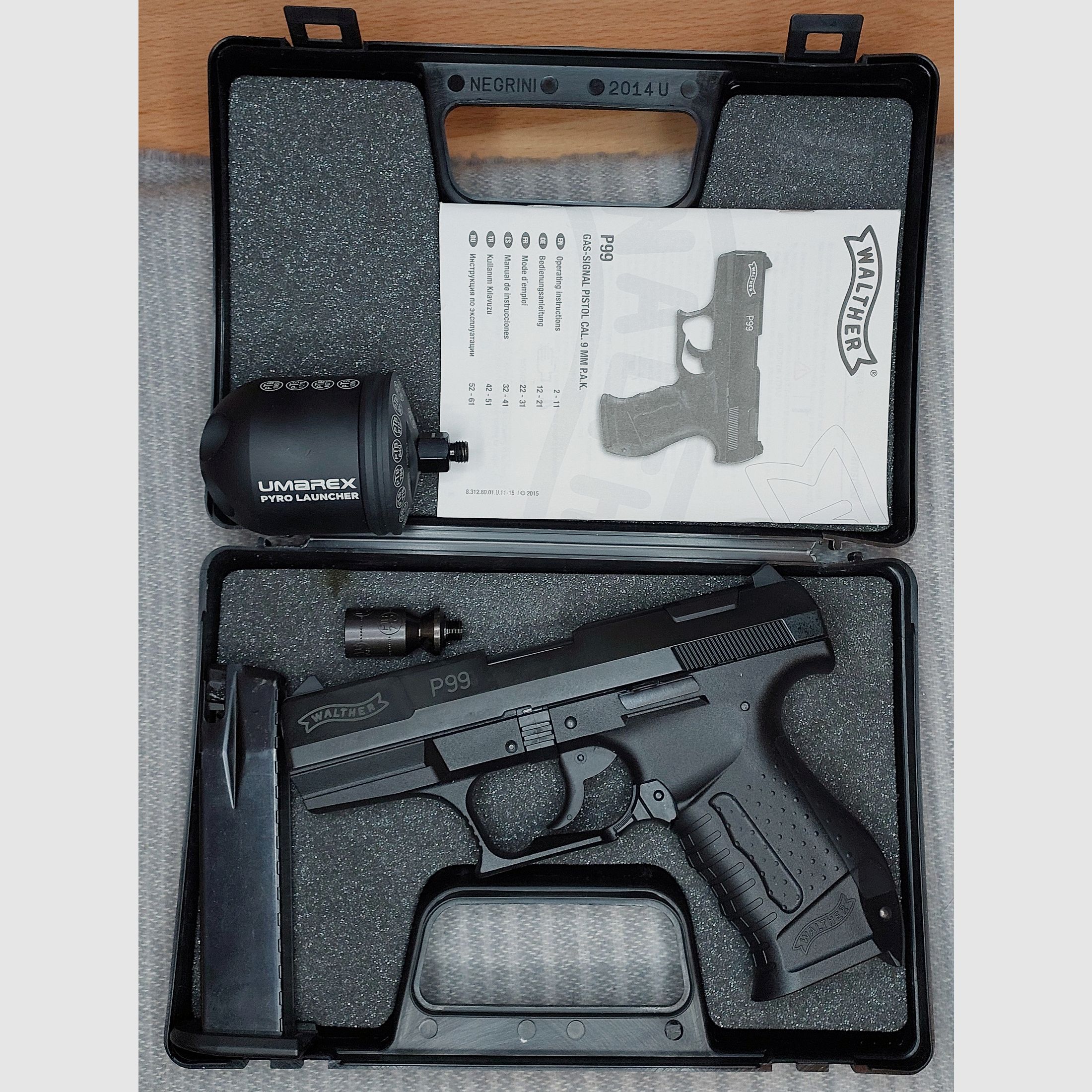 Pistola de fogueo Walther P99 9mm P.A.K. (PTB 762) con multisalida